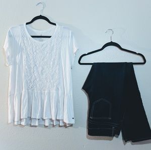 American Eagle Women's Peasant Top sz L